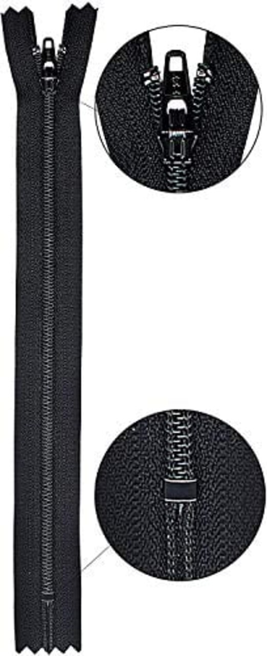 #3 Skirt & Dress Black YKK Coil Closed Bottom Zippers - Made in The United States (12 Zippers Per Pack) (72" Inches)